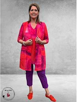 Plus Basics Blazer Long Jacket Bright Batik